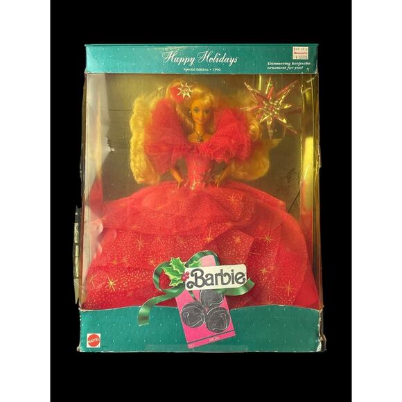 1990 Mattel Happy Holidays Barbie Fashion Doll Special Edition #4098 VTG - Picture 1 of 7